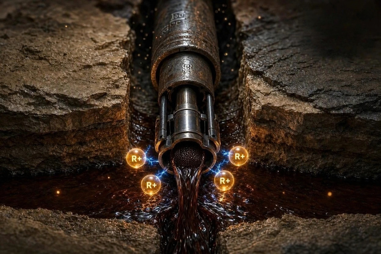 Golden flowing crude oil — what your field could produce without organic deposits